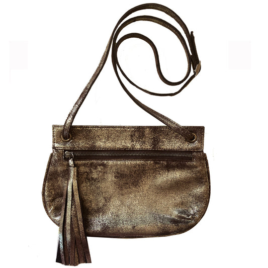 Tassel Bag - Dull Brown Metallic