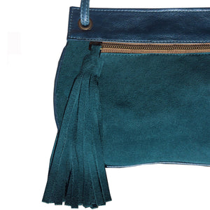 Tassel Bag - Teal Suede