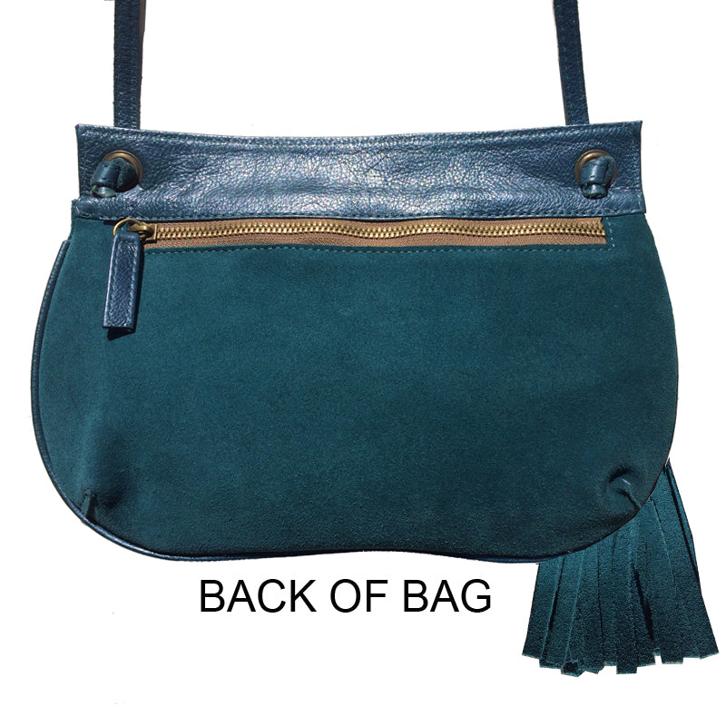 Tassel Bag - Teal Suede