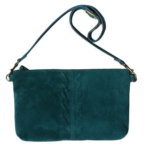 Half Circle Bag - Emerald Green Fur – Kim White Bags/Belts