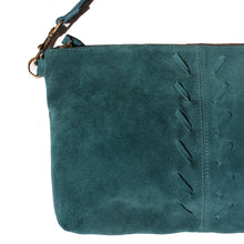 Load image into Gallery viewer, Laced Detail Bag - Teal Suede
