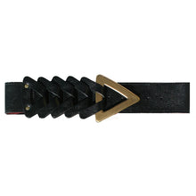 Load image into Gallery viewer, Triangle Waist Belt - Black with Antique Brass Buckle
