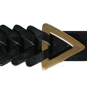 Triangle Waist Belt - Black with Antique Brass Buckle