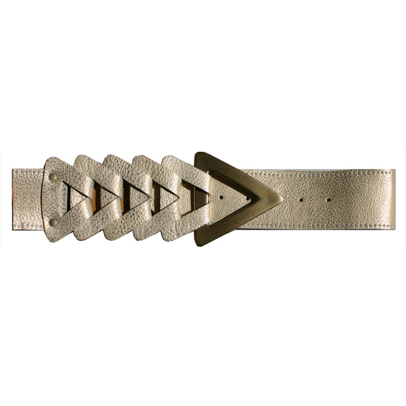 Triangle Waist Belt - Champagne Metallic