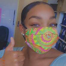 Load image into Gallery viewer, KW Mask - Vintage Pink, Green &amp; Yellow Paisley
