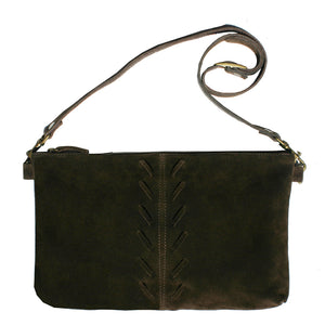 Laced Detail Bag - Chocolate Suede