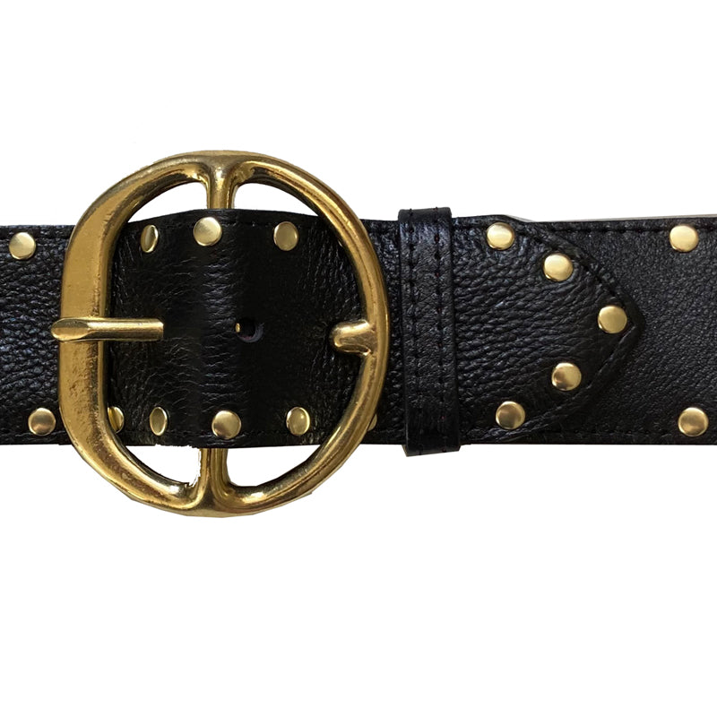 Chunky Studded Waist Belt - Black