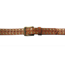 Load image into Gallery viewer, Skinny Studded Belt - Cognac
