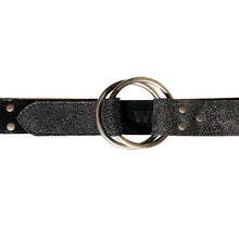Load image into Gallery viewer, Double-Ring Belt - Antique Black Metallic
