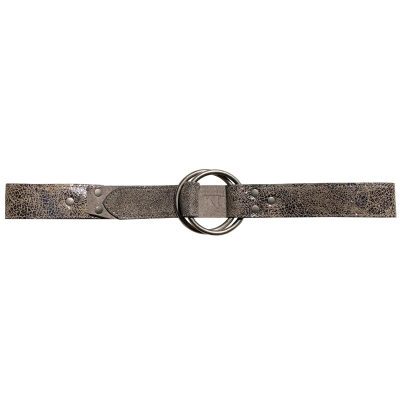 Double-Ring Belt - Antique Silver Metallic