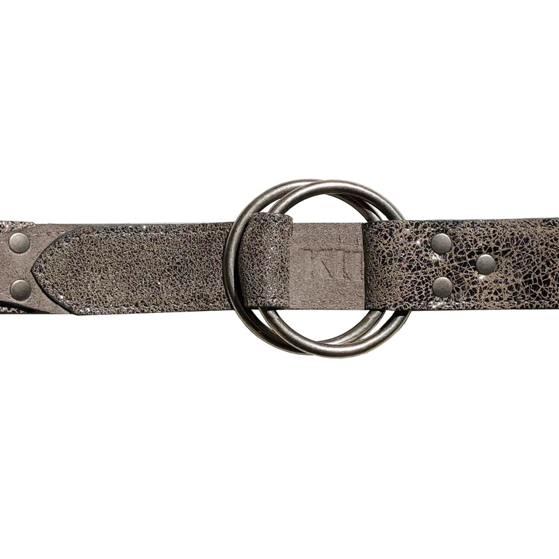 Double-Ring Belt - Antique Silver Metallic