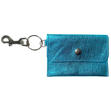 Load image into Gallery viewer, Coin Purse Key Chain - Electric Blue Metallic
