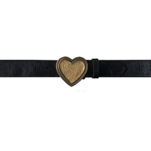 Load image into Gallery viewer, Heart Belt - Black wGold Heart

