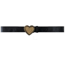 Load image into Gallery viewer, Heart Belt - Black wGold Heart
