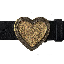 Load image into Gallery viewer, Heart Belt - Black wGold Heart
