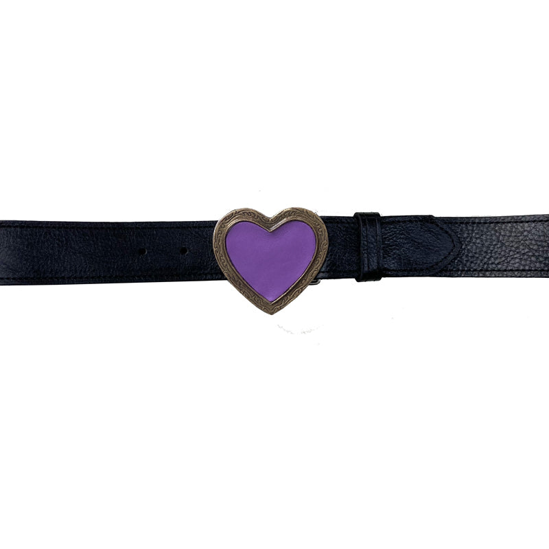 Heart Belt - Black wPurple Heart