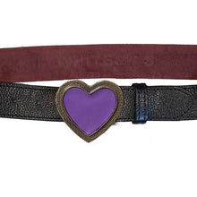 Load image into Gallery viewer, Heart Belt - Black wPurple Heart
