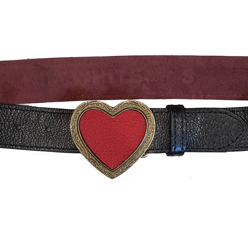 Heart Belt - Black wRed – Kim White Bags/Belts