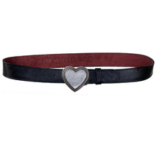 Load image into Gallery viewer, Heart Belt - Black wSilver Heart
