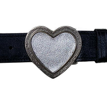Load image into Gallery viewer, Heart Belt - Black wSilver Heart
