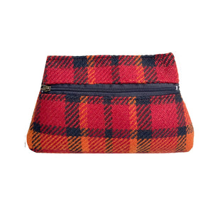 Cosmetic Bag - Orange_Red and Black Plaid 1978