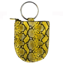 Load image into Gallery viewer, Mini Ring Wristlet - Yellow Snake
