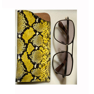 Eyeglass Case - Yellow Snake